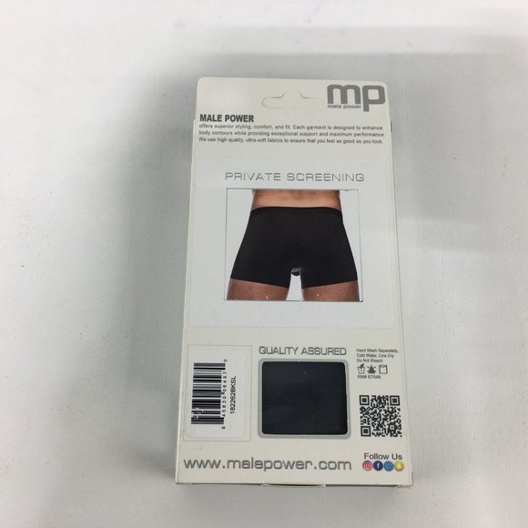 Male Power Private Screening Pot Leaf Pouch Short, Men's Size S - Black - Picture 2 of 5